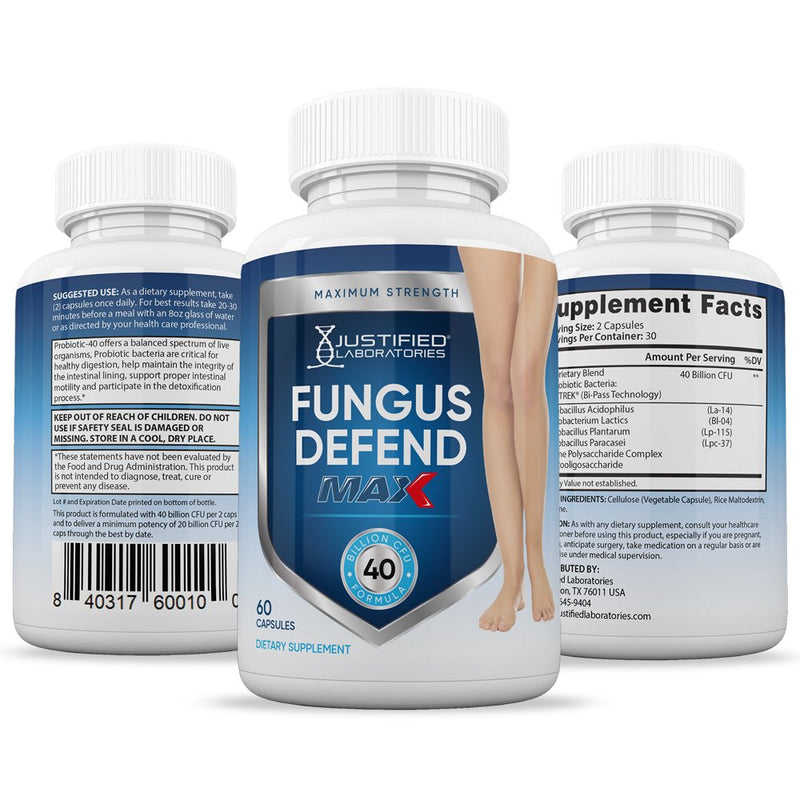 (10 Pack) Fungus Defend Max Probiotic 40 Billion CFU Supplement Pills Toenail Fungus Treatment 600 Capsules