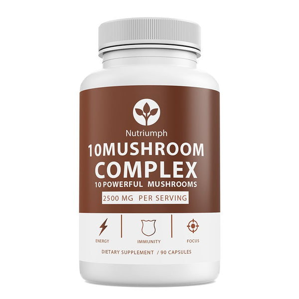 Nutriumph Mushroom Complex Supplement - Brain, Energy, Focus - 90 Ct.