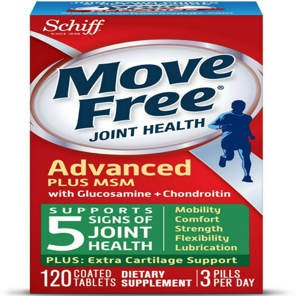 Schiff Move Free Advanced Joint Health with Glucosamine & Chondroitin Tablets, 120 Ct, 2 Pack