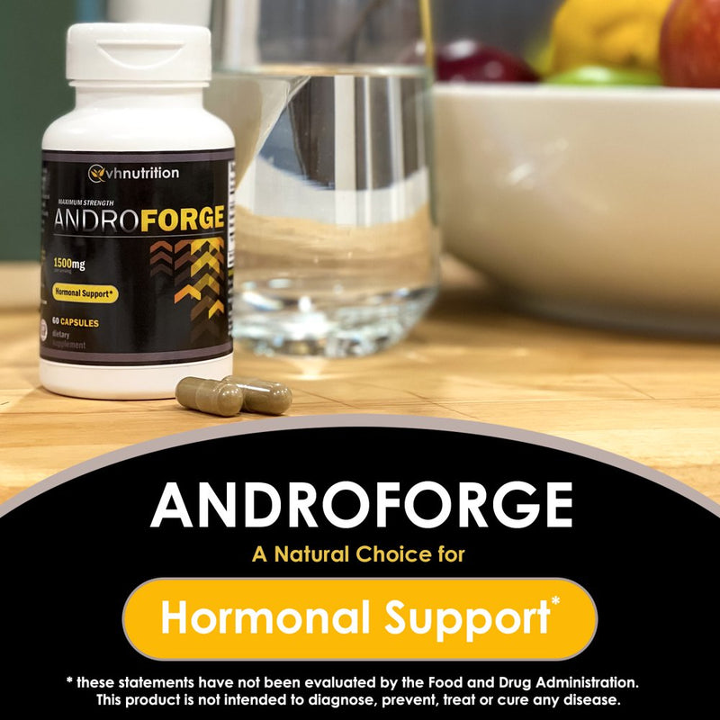 VH Nutrition ANDROFORGE | Natural Testosterone Booster* | Tongkat Ali, Ashwagandha, Epimedium | 1500Mg Proprietary Formula | 60 Capsules