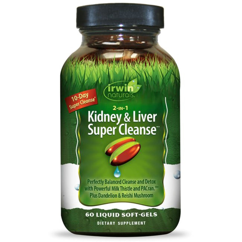 2-In-1 Kidney & Liver Super Cleanse - 10 Day Balanced Detox with Milk Thistle (60 Softgels)