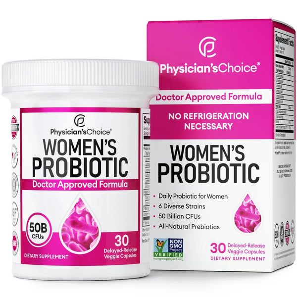 Physician’S Choice Women’S Probiotic with Prebiotic and Cranberry Fruit Powder, 50 Billion CFU, 30 Ct.
