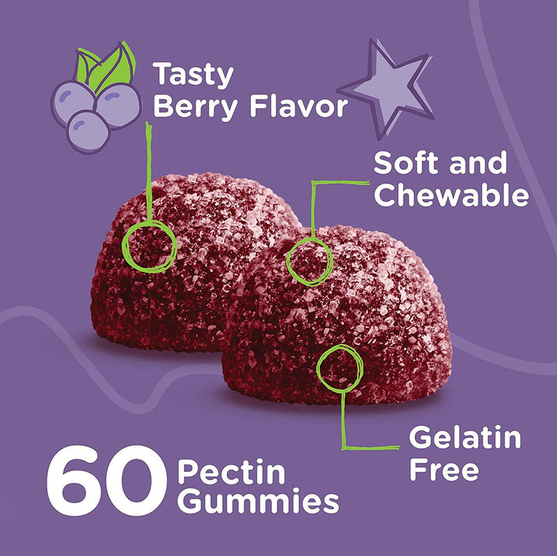 [60 Count] Sambucus Black Elderberry Gummies Formulated for Kids - Immune Booster Plus Vitamin C and Vitamin D - Herbal Dietary Supplements, Gelatin Free, Pectin Based - Berry Flavored Chewable Gummy
