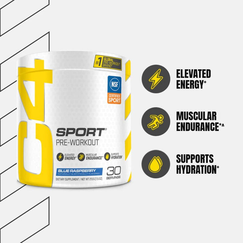 Cellucor C4 Sport Preworkout Powder - Blue Raspberry - NSF Certified - 30 Servings