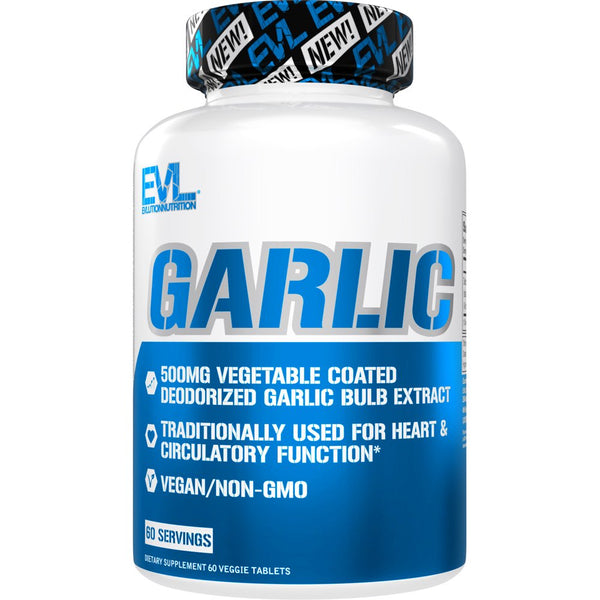 Super Concentrated Odorless Garlic Supplement - Evlution Nutrition Antioxidant Garlic Pills for Immune Support 60Ct