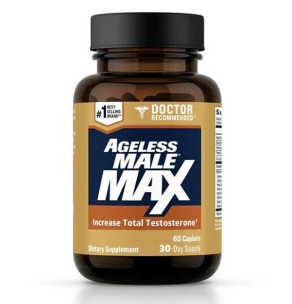 Ageless Male Max - Dietary Supplement for Men - Testosterone Booster - Stamina and Strength Booster - Enhances Muscles and Energy - 60 Caplets