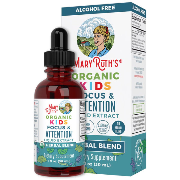 Maryruth'S | USDA Organic Nootropic Supplement for Kids | Focus & Attention Liquid Drops | Ginkgo Biloba & Astragalus | Vegan, Non-Gmo | 30Ml