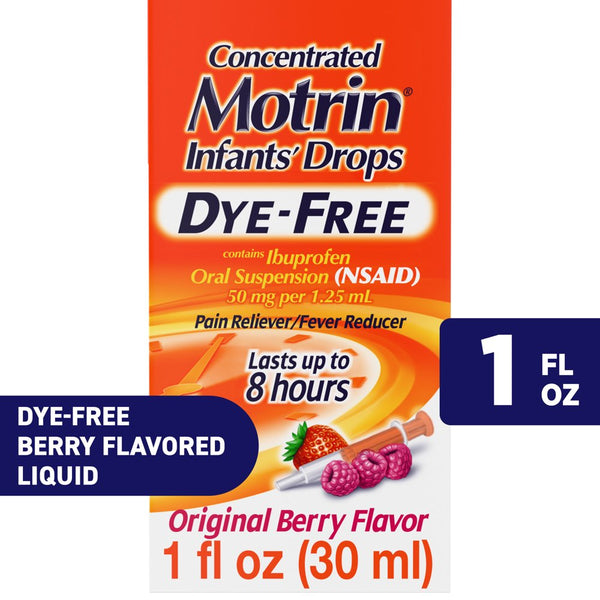 Motrin Infants' Liquid Medicine Drops with Ibuprofen, Berry, 1 Fl.Oz