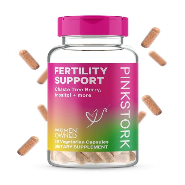 Pink Stork Fertility Supplements for Women: Vitex + Inositol + Ashwagandha + Folate, 60 Capsules