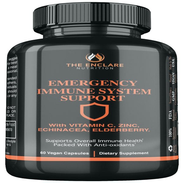 Emergency Immune Support Supplement, 10In1 Immune Boosters for Adults Packed with Daily Anti-Oxidants, Elderberry, Vitamin C, Zinc, and Echinacea, Dietary Supplements 60 Ct. - Enclare Nutrition
