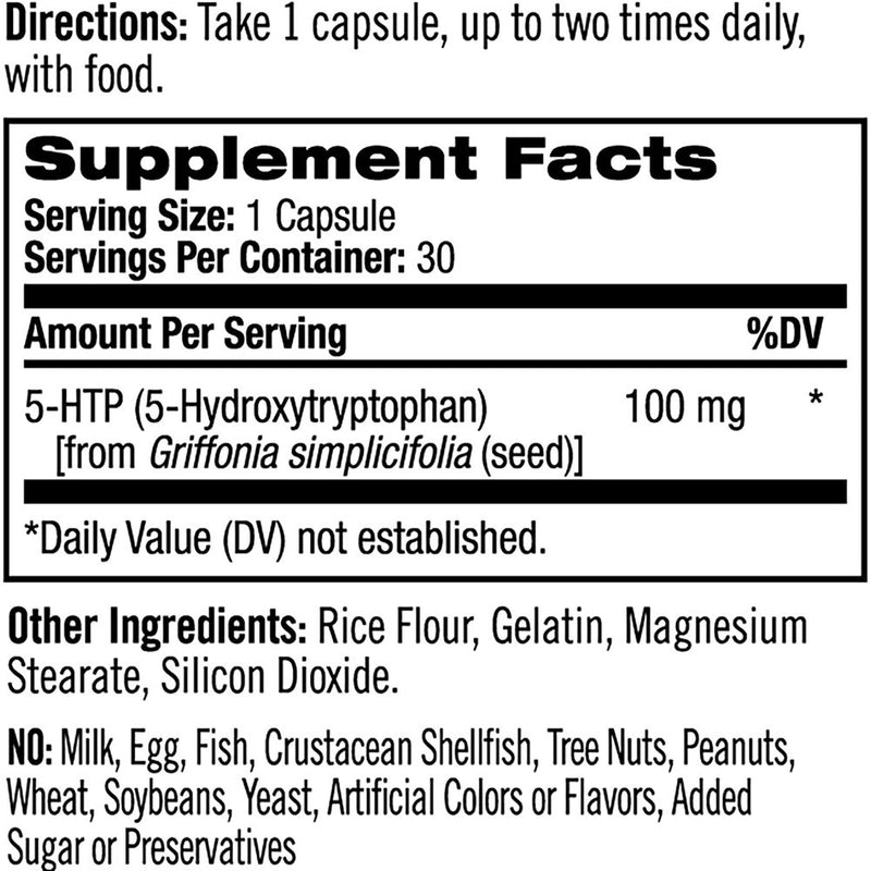 Natrol 5-HTP 100 Mg Capsules 30 Ea (Pack of 3)