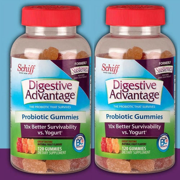 2 PACK | Schiff Digestive Advantage Probiotic, 120 Gummies