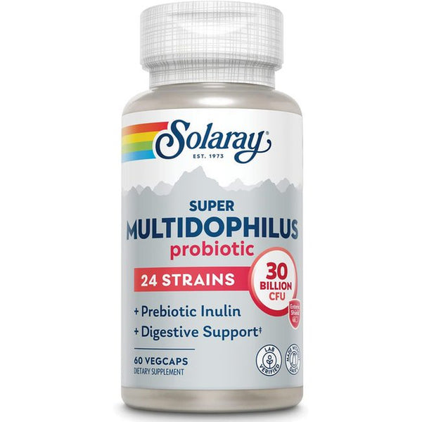 Solaray Super Multidophilus 24 Strain Probiotic | 30 Billion CFU | Healthy Gut Support | 30 Serv | 60 Enteric Vegcaps