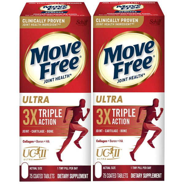 2 Pack | Schiff Move Free Ultra Triple Action Joint Supplement, 75 Tablets