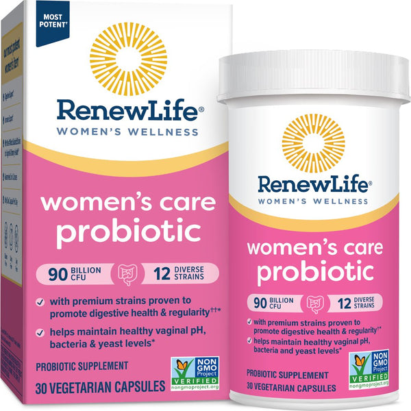 Renew Life Women'S Probiotic Supplement, 30 Vegetarian Capsules, 90 Billion CFU
