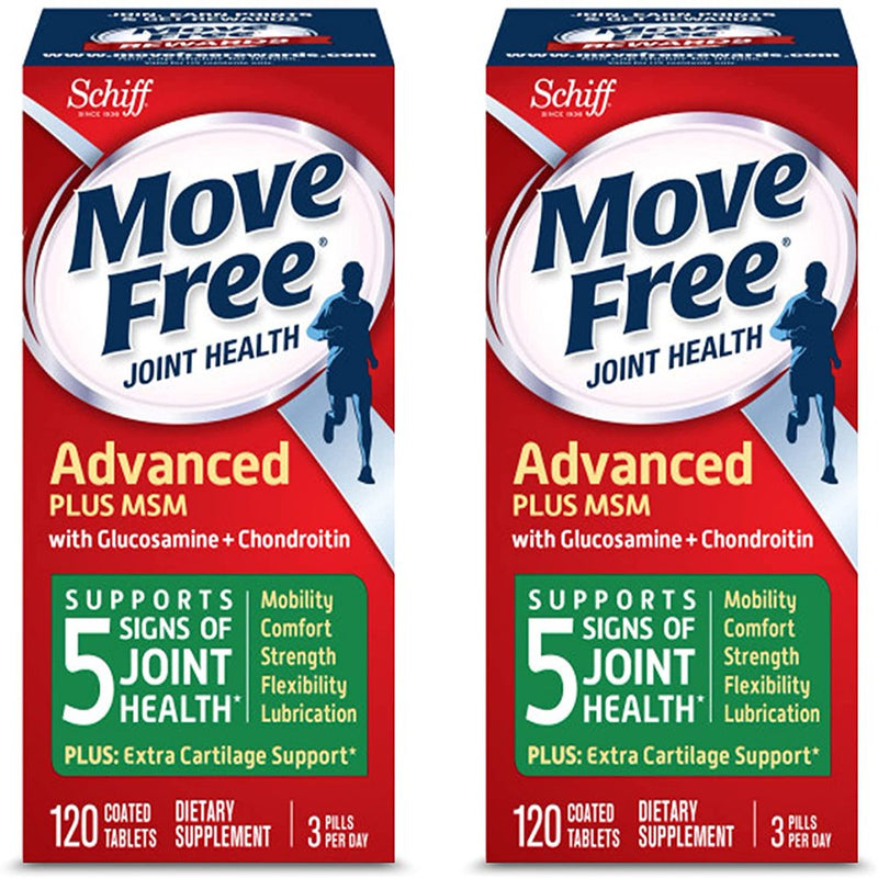 Schiff Move Free Advanced Joint Health with Glucosamine & Chondroitin Tablets, 120 Ct, 2 Pack