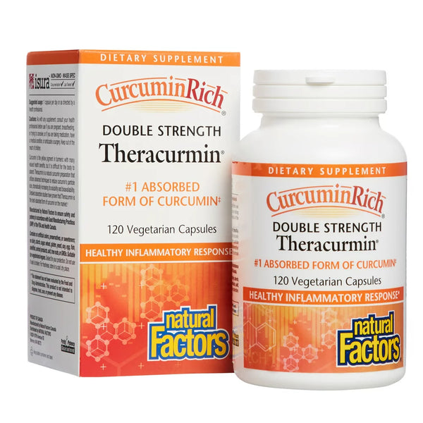 Curcuminrich Double Strength Theracurmin by Natural Factors, Supports Natural Inflammatory Response, Joint and Heart Function, 120 Capsules