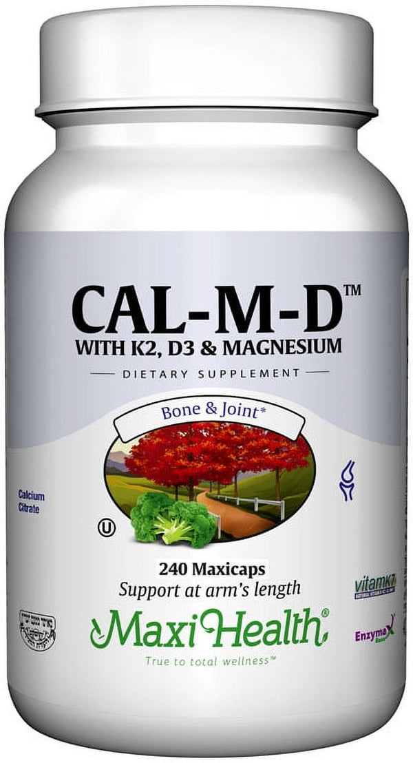 Maxi Health Kosher Cal-M-D Calcium with K2, D3 & Magnesium - 240 Tablets