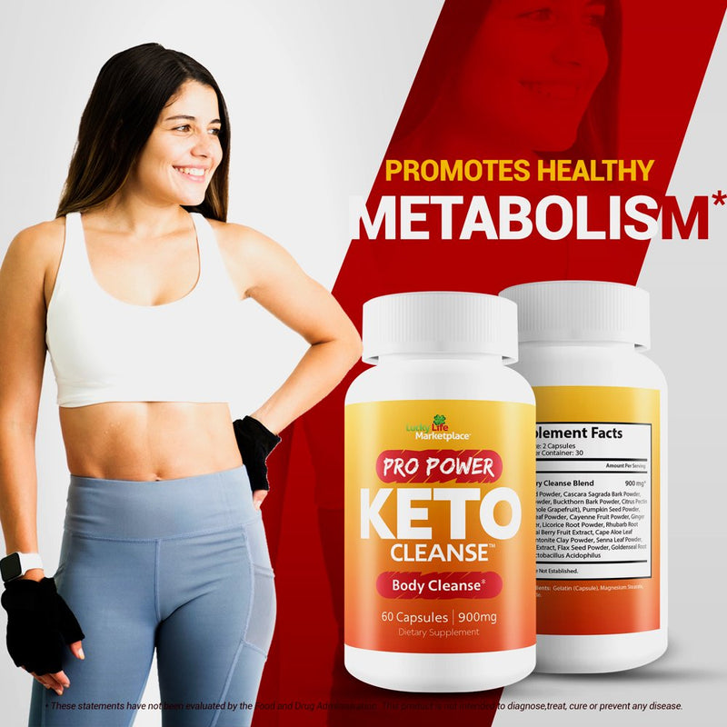 PRO POWER KETO CLEANSE - PLANT BASED BODY CLEANSE W/ PROBIOTICS - KETO CLEANSE to AID HEALTHY KETONE LEVELS for ENERGY - SUPPORT NUTRIENT ABSORPTION & DETOXIFICATION - PROMOTE BODY HEALTH & WELLNESS