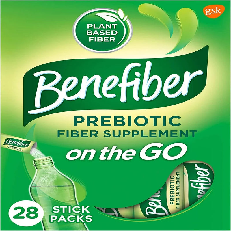 Benefiber on the Go Prebiotic Fiber Supplement Powder for Digestive Health, Daily Fiber Powder, Unflavored Powder Stick Packs - 28 Sticks (3.92 Ounces)