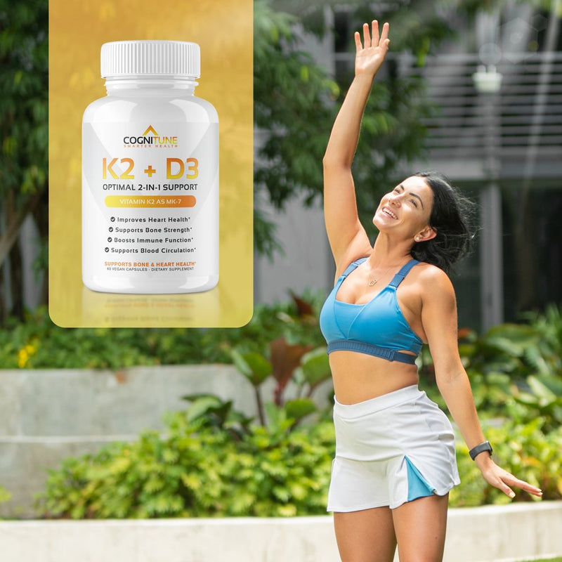 Vitamin D3 5000Iu+Vitamin K2 (MK7), K2+D3 Immune, Heart & Bone Health Supplement, 60-Day Supply