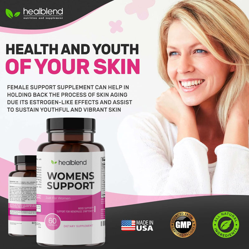 Healblend Women'S Support Supplements - Reduces Menopause Symptoms, Hormonal Balance, Promote Healthy Mood - 60 Capsules