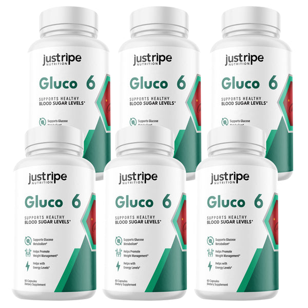 6 Pack Gluco6 Supplement Advanced Formula Supports Healthy Blood Levels -60 Caps