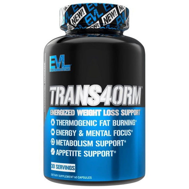 Trans4Orm Thermogenic Fat Burner Supplement - EVL Nutrition Weight Loss Pills Metabolism Booster - Appetite Suppressant for Weight Loss Diet Pills for Men & Women (30 Servings)