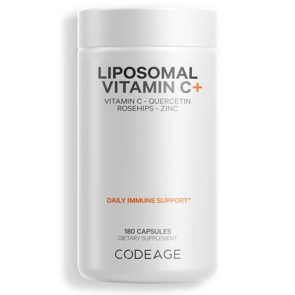 Codeage Liposomal Vitamin C 1500Mg, Zinc, Elderberry, Citrus Bioflavonoids, Quercetin & Rose Hips, 180 Ct