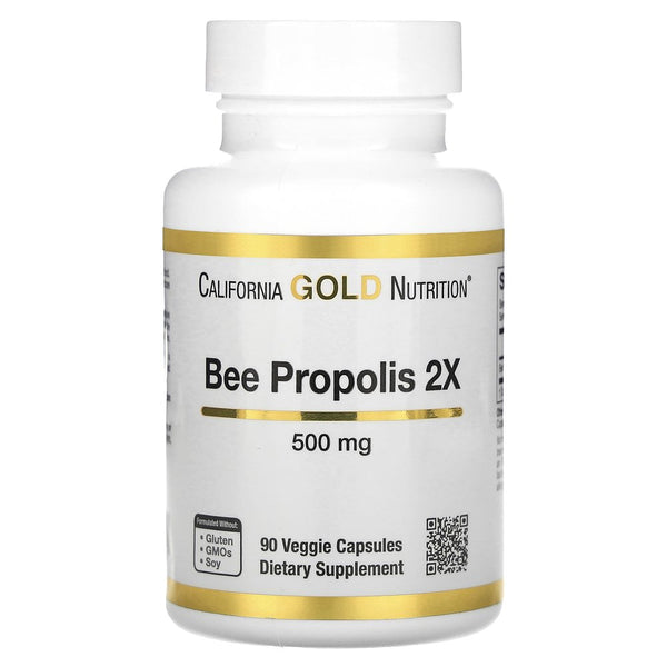 Bee Propolis 2X Potency, Concentrated Extract 500 Mg, Equivalent to 1000 Mg of Natural Propolis, Support Immune Health & Vitality*, 90 Veggie Capsules, See 3Rd Party Test Results
