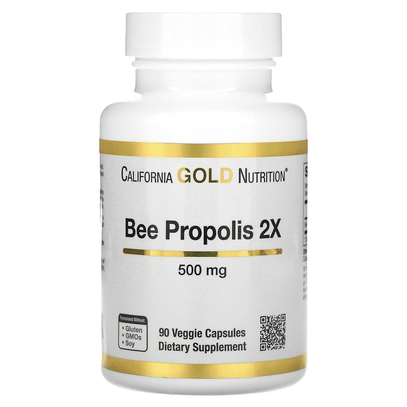 Bee Propolis 2X Potency, Concentrated Extract 500 Mg, Equivalent to 1000 Mg of Natural Propolis, Support Immune Health & Vitality*, 90 Veggie Capsules, See 3Rd Party Test Results