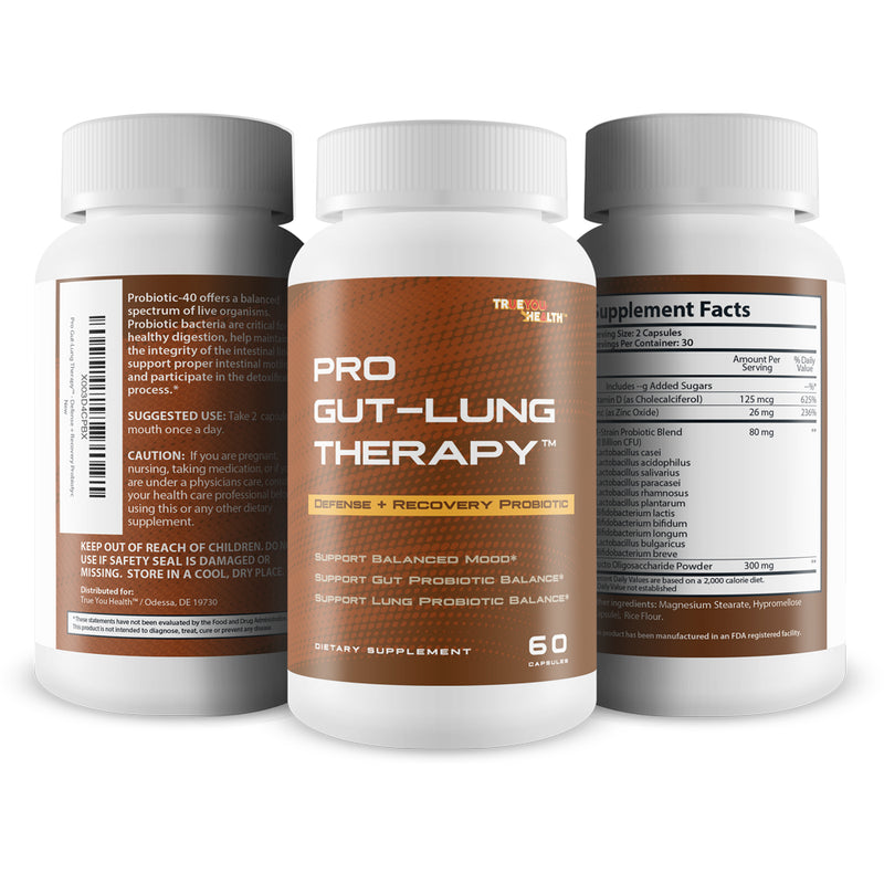 Pro Gut-Lung Therapy - Probiotic Mood Support - Defense + Recovery Probiotic - Support Balanced Mood - Support Gut Probiotic Balance - Support Lung Probiotic Balance - Overall Health Support