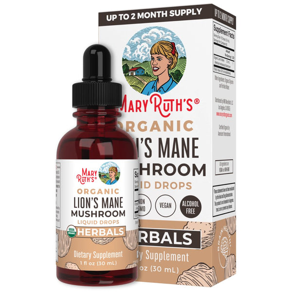 Maryruth'S | USDA Organic Lionâ€™S Mane Mushroom Liquid Drops | Nootropic Herbal Supplement | Vegan, Non-Gmo | 1 Fl Oz / 30 Ml