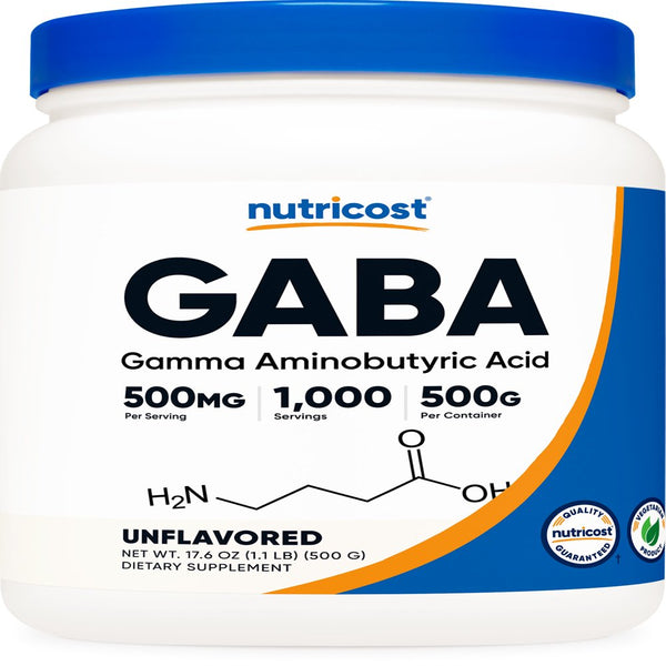 Nutricost Pure GABA 500G Supplement Powder (Gamma Aminobutyric Acid) (500 Grams/1.1 Pounds)