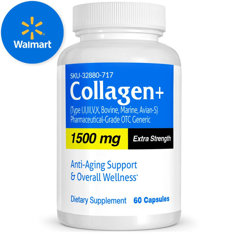 Collagen Pills Pharmaceutical Grade OTC, Peptides Supplement, Women & Men, 60Ct, Vitasource