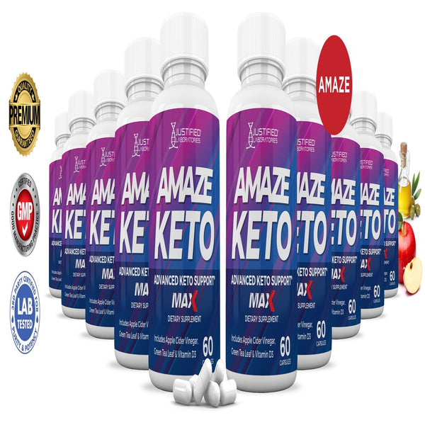 (10 Pack) Amaze Keto ACV MAX Pills 1675Mg Alternative to Gummies Dietary Supplement 600 Capsules
