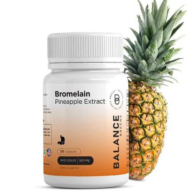 Bromelain 500Mg, 180 Capsules - Pineapple Extract Digestive Enzyme - Supports Digestion and Joint Support Supplement - by Balance Breens