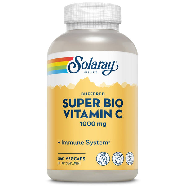 Solaray Super Bio C Buffered Vitamin C W/ Bioflavonoids | Timed-Release Formula for All-Day Immune Support | Gentle Digestion | 1000Mg | 360 Ct.