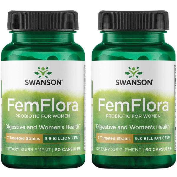 Swanson Femflora Probiotic for Women 9.8 Billion Cfu 60 Caps 2 Pack
