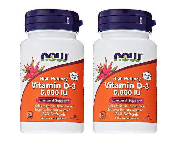 Now Foods - Vitamin D3 5000 IU 240 Softgels (Pack of 2)
