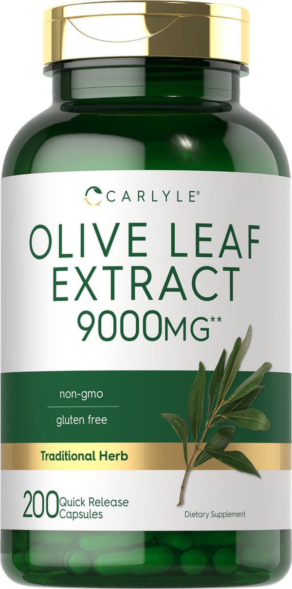 Olive Leaf Extract | 9000Mg | 200 Capsules | High Potency Formula | by Carlyle