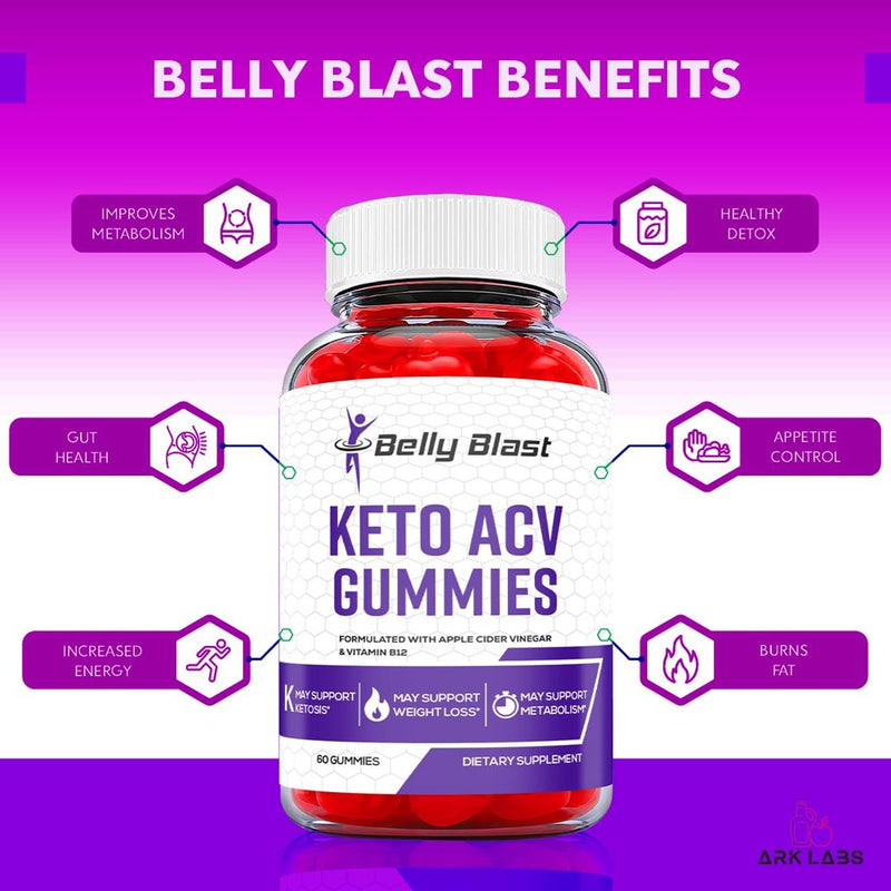 (1 Pack) Belly Blast Keto ACV Gummies - Apple Cider Vinegar Supplement for Weight Loss - Energy & Focus Boosting Dietary Supplements for Weight Management & Metabolism - Fat Burn - 60 Gummies