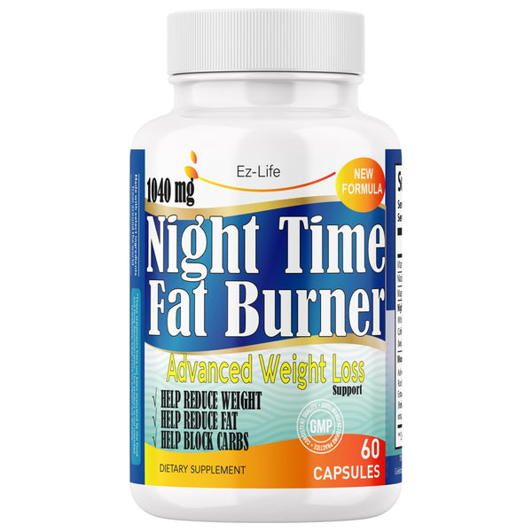 Night Time Fat Burner Weight Loss Supplement, Appetite Suppressant, Belly Fat Burner, Carb Blocker-Metabolism Booster Pills, 60 Capsules