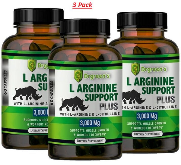 Dgreen 'S Nitric Oxide Booster Supplement L-Arginine 3000Mg Highest Potency Muscle Pump-3 Pack