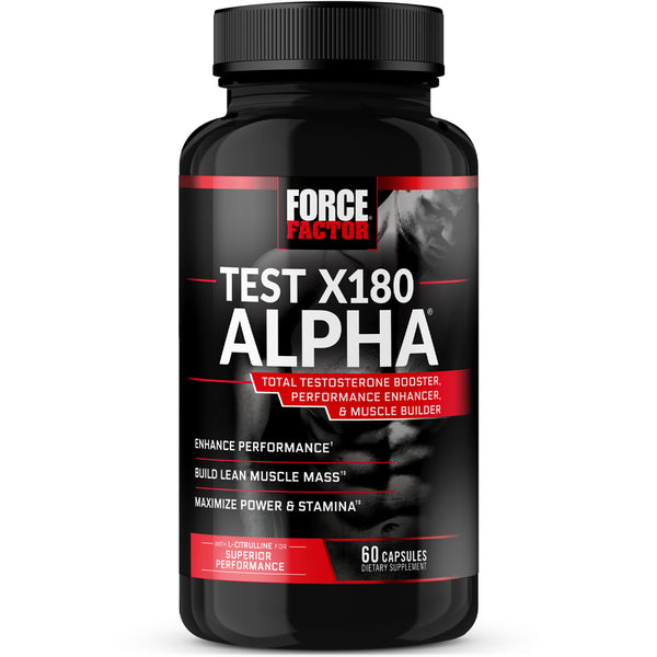 Force Factor Test X180 Alpha Testosterone Booster Supplement for Men with Fenugreek, 60 Capsules
