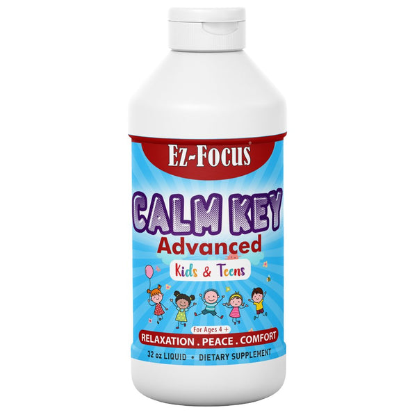 Calm Key Kids Calm Support Liquid Extract, Aid for Relaxation, Calmness, Sleep Support, Immune Support, Positive Mood, Non-Habit Forming Vegan, Sugar-Free by Ez-Focus
