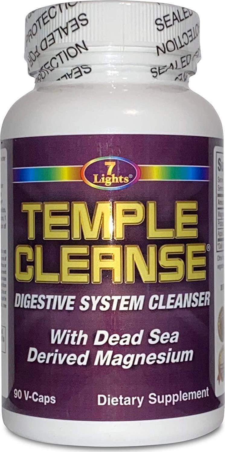 7 Lights Temple Cleanse 90 Capsules, Magnesium, Oxygen-Based Colon Cleanse Detox