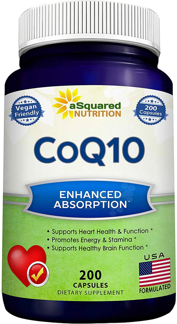 Coq10 (400Mg Max Strength, 200 Capsules) - High Absorption Vegan Coenzyme Q10 Powder - Ubiquinone Supplement Pills, Extra Antioxidant CO Q-10 Enzyme Vitamin Tablets, Coq 10 for Healthy Blood Pressure