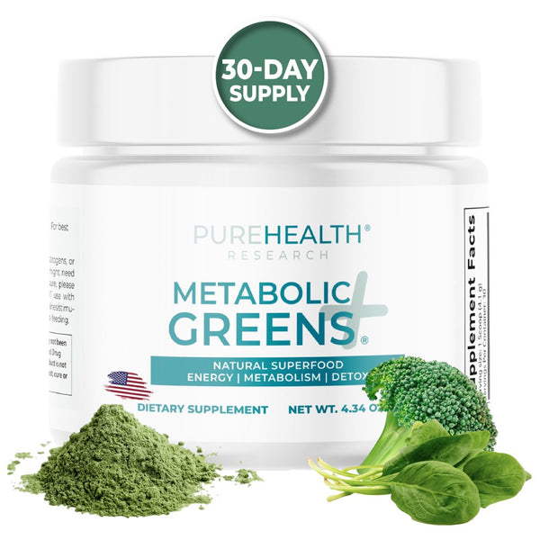 Metabolic Greens - Natural Weight Loss Supplement, Superfood Super Greens Powder for Detox & Cleanse, Green Veggie Whole Food by Purehealth Research