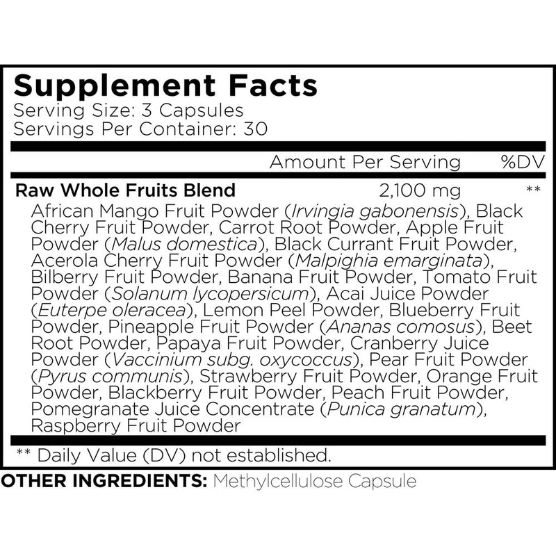 Amen Fruits, Daily Fruits Vitamins Supplements, Raw Whole Fruits Multivitamin Capsules, Vegan, 90 Ct